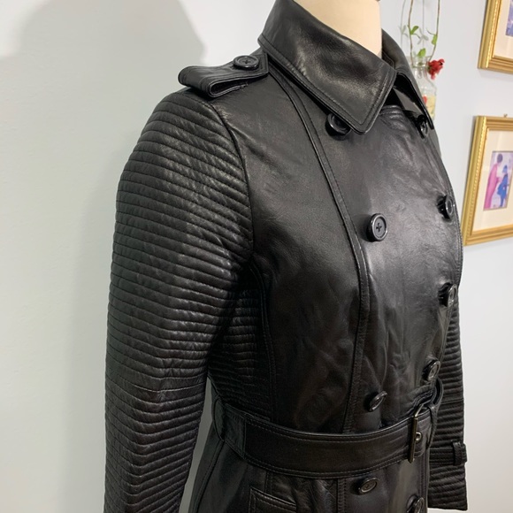 FZ Merchandise Double Breasted Belted Moto Leather Coat Size XS - Picture 7 of 13